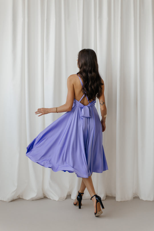 Backless flared silk dress SUNNY