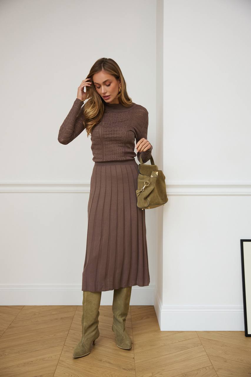 Knitted dress pleated skirt KELLY